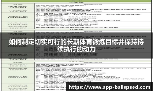 如何制定切实可行的长期体育锻炼目标并保持持续执行的动力
